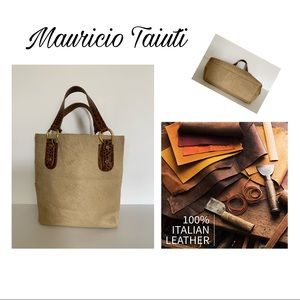 MAURIZO TAIUTI LEATHER CALF BUCKET BAG